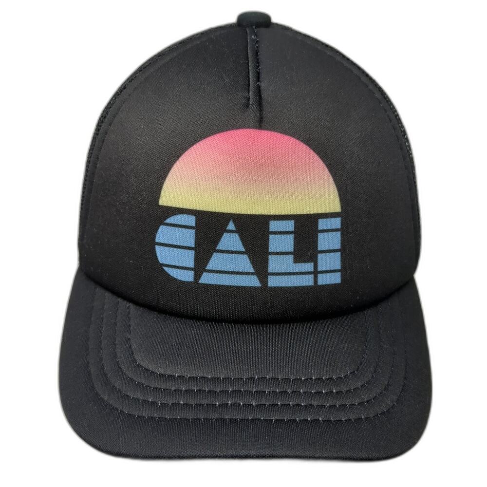 Cali Snapback Mesh Back Trucker Hat Black One Size Adjustable Outdoor